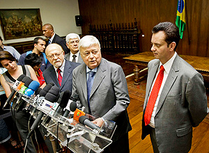Da direita para a esquerda: Gilberto Kassab, Ricardo Teixeira e Alberto Goldman