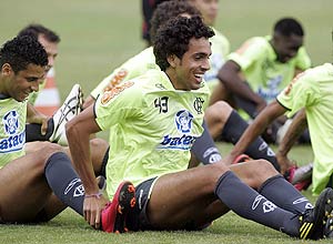 O atacante Diogo em treino do Flamengo