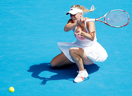A dinamarquesa Caroline Wozniacki, que ajudou, em vo, o seu pas na Fed Cup, em Israel