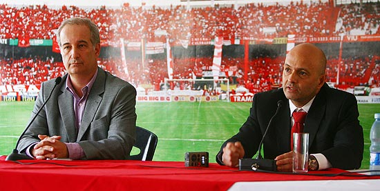 Presidente do Internacional, Giovani Luigi, ao lado de Aod Cunha