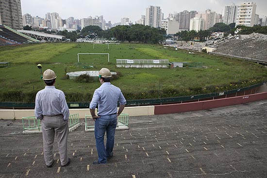 Imagem das obras do estádio do Palmeiras feita em 18 de março de 2011