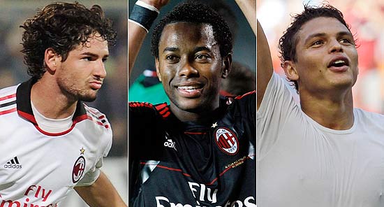 Pato, Robinho e Thiago Silva formam o trio brasileiro titular do Milan nesta temporada