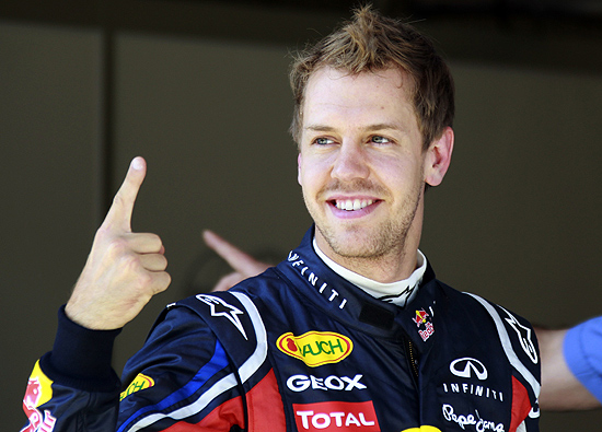 Sebastian Vettel, da Red Bull, comemora pole position no GP da Turquia