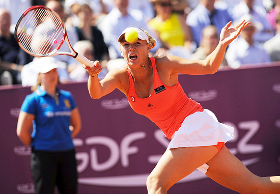 Wozniacki durante lance da partida contra a chinesa Peng Shuai