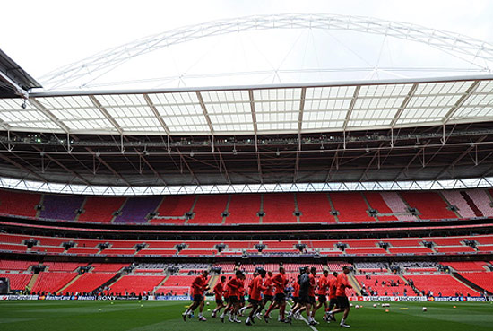 Estdio de Wembley, em Londres; procura por ingressos de futebol nos Jogos Olmpicos deste ano  baixa