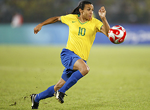 Marta em jogo da seleo na Copa do Mundo