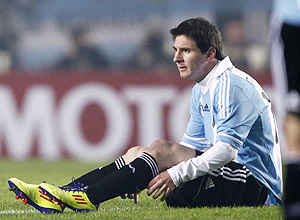 Messi durante a partida contra a Bolvia