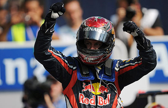 Sebastian Vettel, da Red Bull, comemora vitória no GP da Itália, em Monza