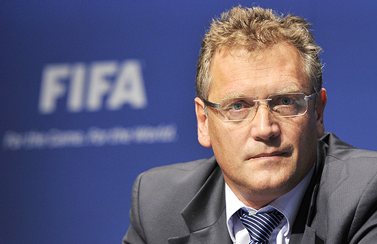 O secretário- geral Jérôme Valcke participa de entrevista coletiva na sede da Fifa, em Zurique
