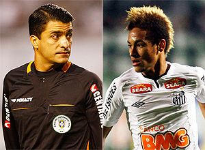 O árbitro Sandro Meira Ricci e Neymar