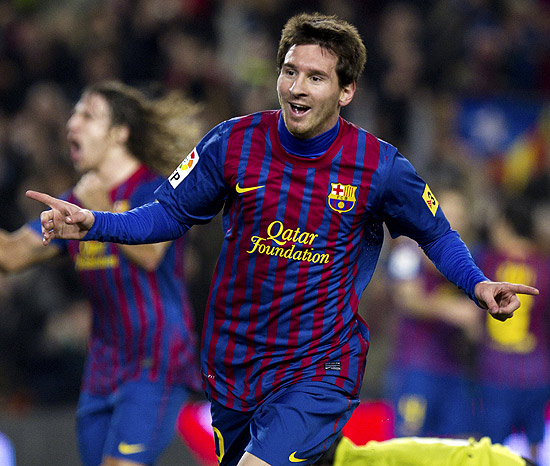 Messi comemora gol do Barcelona contra o Osasuna pela Copa do Rei