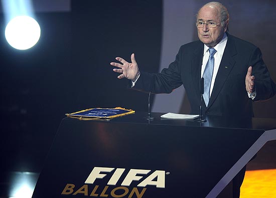 O presidente da Fifa, Joseph Blatter, durante festa da entidade