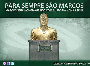 Primeira imagem divulgada pelo Palmeiras do busto de Marcos, em 2012