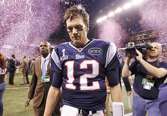 O quarterback Tom Brady, dos Patriots, após a derrota