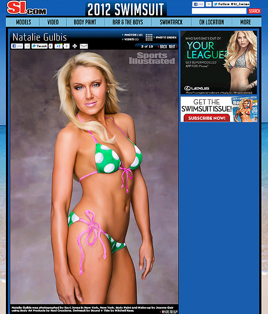 Natalie Gulbis posa para a "Sports Illustrated" com o corpo pintado