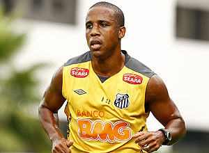 O atacante Borges durante um treino do Santos