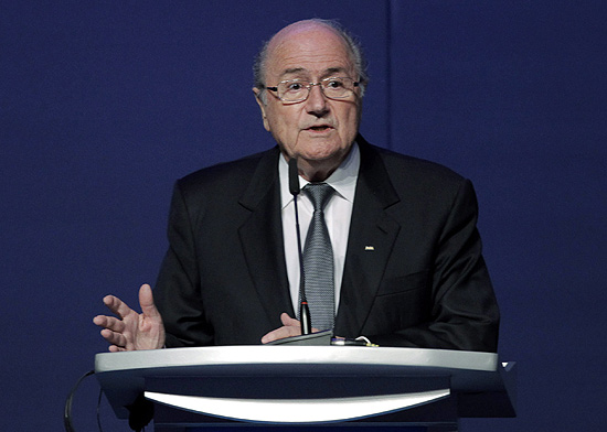 O presidente da Fifa, Joseph Blatter, em entrevista coletiva