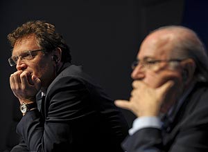 Valcke e Blatter em entrevista na ltima sexta