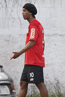 Ronaldinho, após treino do Flamengo
