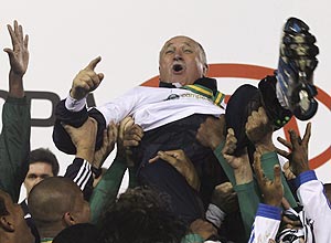 Scolari na comemorao da Copa do Brasil-2012