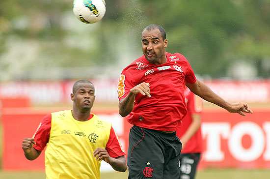 O atacante Deivid durante treino do Flamengo