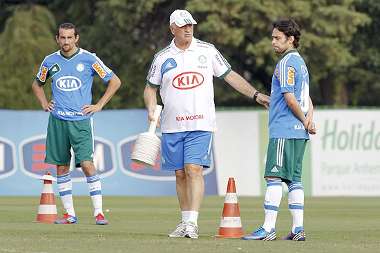 O tcnico Luiz Felipe Scolari durante um treino do Palmeiras, em julho deste ano