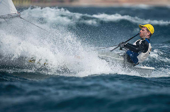 Scheidt durante regata do Campeonato Italiano de Classes Olmpicas