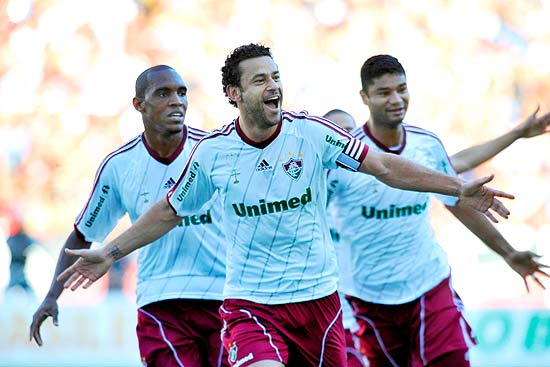 Fred comemora seu gol marcado na vitria do Fluminense contra o Flamengo