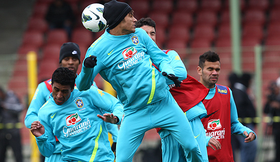 Treino da seleção brasileira antes do jogo contra o Iraque