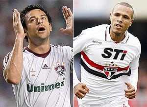 Fred, do Fluminense, e Luis Fabiano, do So Paulo