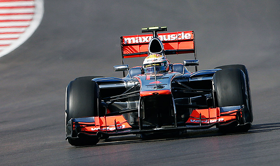 Lewis Hamilton pilota o McLaren desta temporada, MP4 C GT3, durante GP do Circuito das Amricas, no Texas
