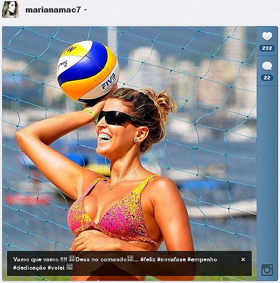 Mari Paraba publicou em sua conta no Instagram, nesta quarta, um foto de seu treino no Rio
