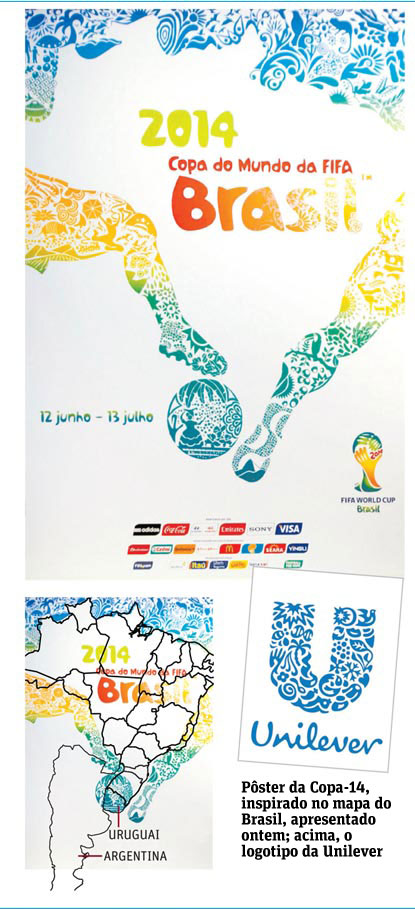 Pster da Copa-2014 e logotipo da Unilever
