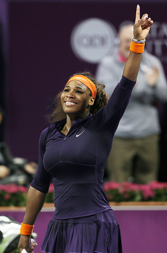 Serena Williams comemora vitória sobre Kvitova e a volta ao topo do ranking mundial