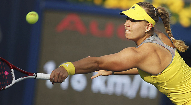 A tenista alem Angelique Kerber durante derrota para a italiana Roberta Vinci