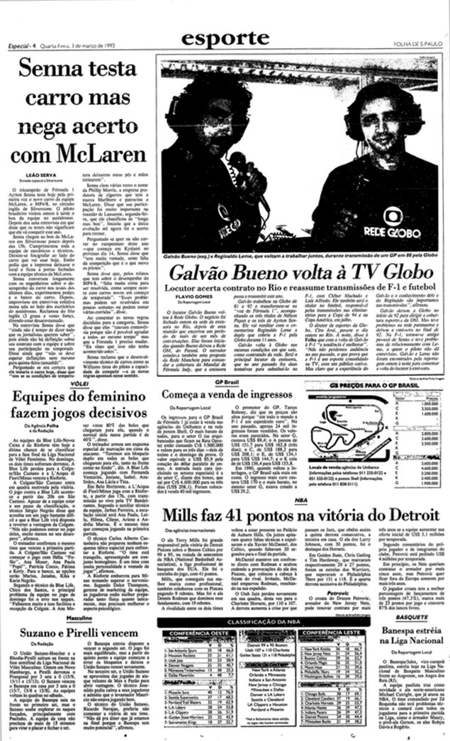 Reproduo de pgina da Folha de 3 de maro de 1993; clique na imagem e veja ampliada