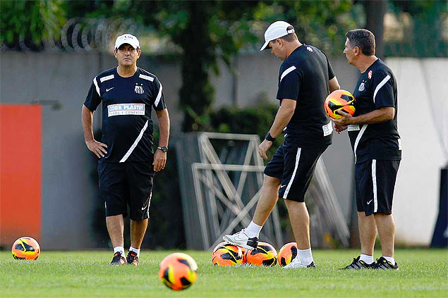 Muricy Ramalho, Tata e Marcelo Fernandes em treino que marcou o retorno do tcnico aos trabalhos