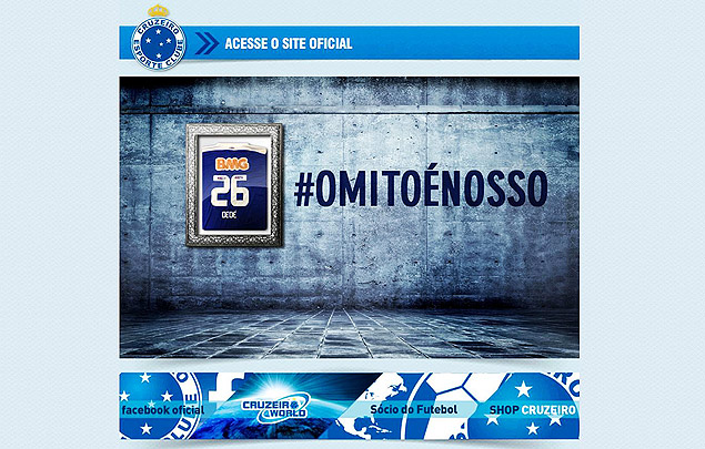 Site oficial do Cruzeiro muda foto de capa com contratação de Dedé