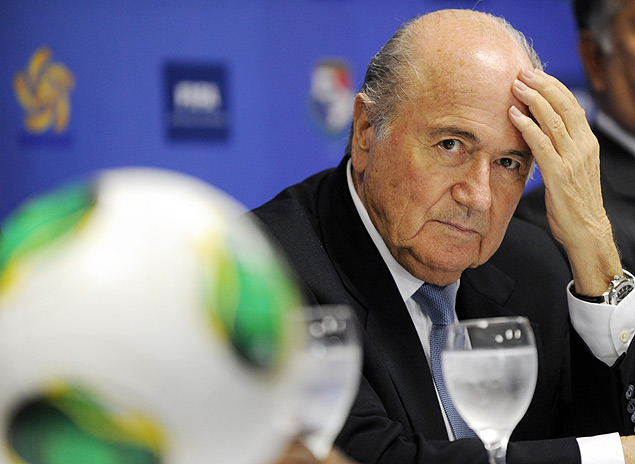 O presidente da Fifa, Joseph Blatter, durante conferncia de imprensa no Panam