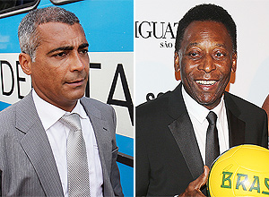 Romário e Pelé, em fotomontagem