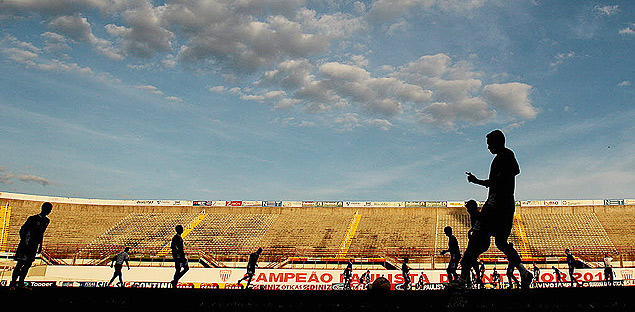 Treinamento do Mogi Mirim antes do duelo contra o Botafogo-SP, pelas quartas de final do Campeonato Paulista