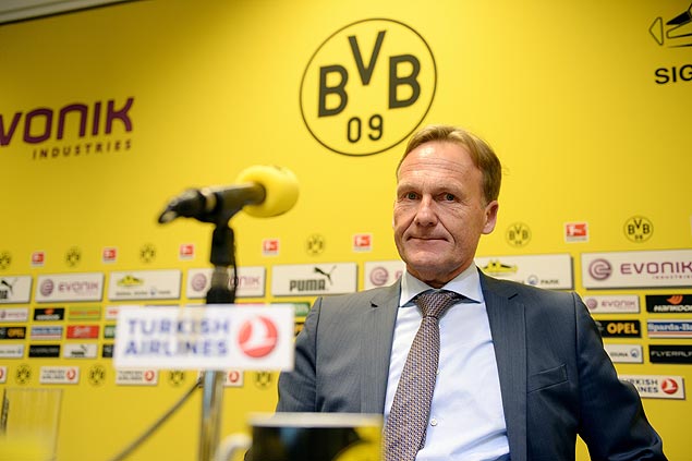 Hans-Joachim Watzke, presidente do Borussia Dortmund, durante entrevista