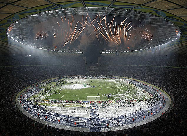 Estdio de Berlim durante a final da Copa do Mundo de 2006 entre Itlia e Frana