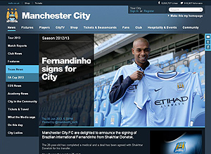 Reproduo do site oficial do Manchester City