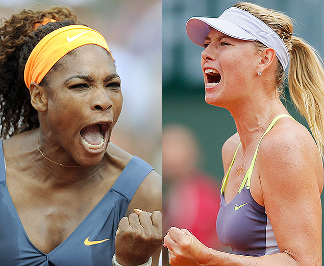 A americana Serena Williams e a russa Maria Sharapova, nmero 1 e 2 do ranking, respectivamente