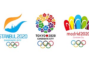 As logomarcas de Istambul, Tquio e Madri para 2020