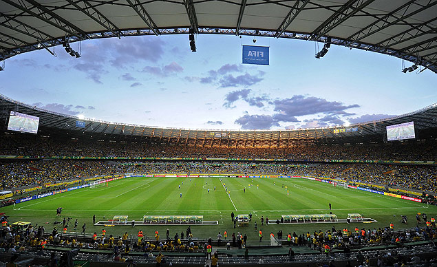 Imagem de jogo da Copa das Confederaes no Mineiro, estdio que tambm sediar jogos da Copa do Mundo em 2014