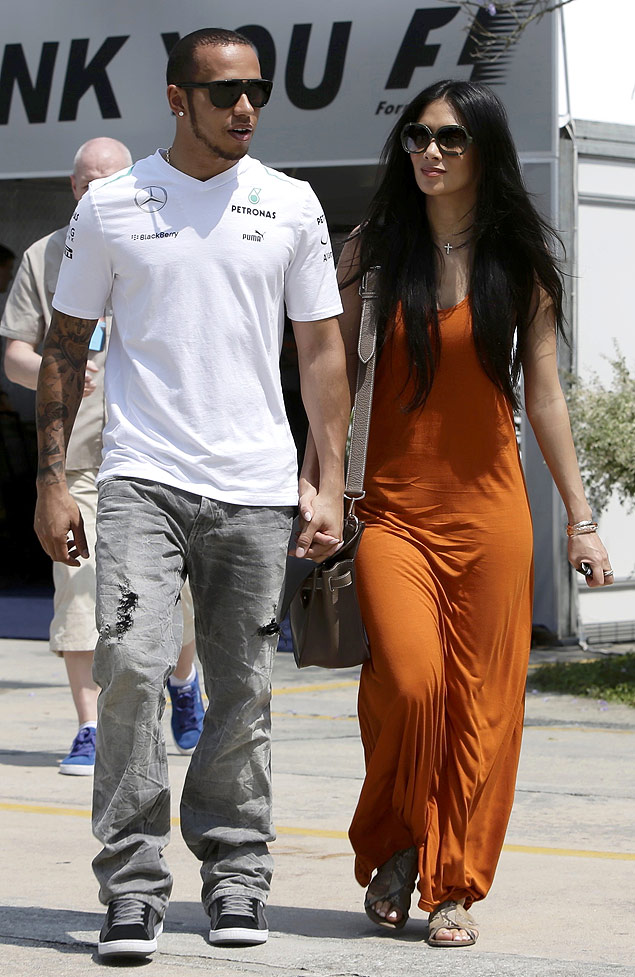 Lewis Hamilton e Nicole Scherzinger juntos, em foto de 2013