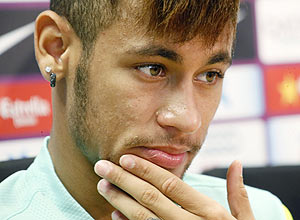 Neymar durante entrevista no Barcelona