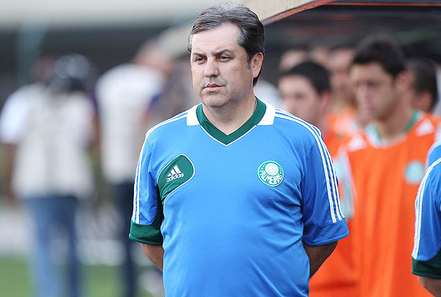 O técnico Gilson Kleina durante jogo do Palmeiras contra o Paraná pela Série B 